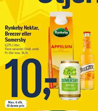 Føtex Rynkeby nektar, breezer eller somersby tilbud