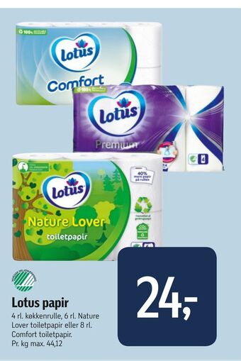 Føtex Lotus papir tilbud