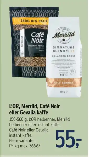Føtex L'or, merrild, café noir eller gevalia kaffe tilbud