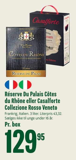 Min Købmand Réserve du palais côtes du rhône eller casalforte collezione rosso veneto tilbud