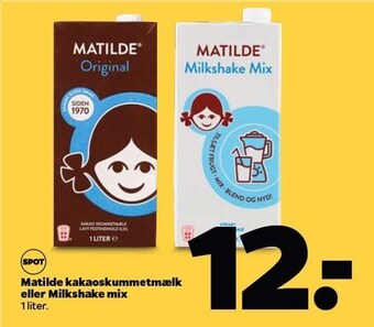 Netto Matilde kakaoskummetmælk el. milkshake mix tilbud