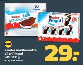 Netto Kinder mælkesnitte tilbud