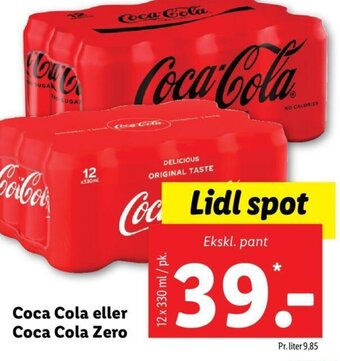 Lidl Coca Cola eller Coca Cola Zero tilbud