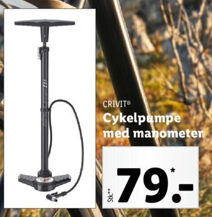 Cykelpumpe med Manometer tilbud hos Lidl