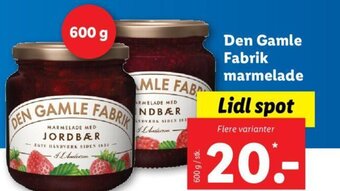 Lidl Den Gamle Fabrik marmelade tilbud