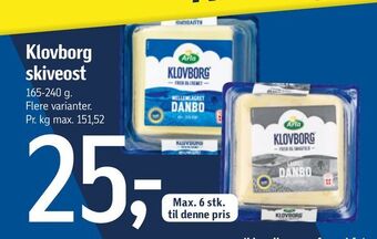 Føtex Klovborg skiveost tilbud