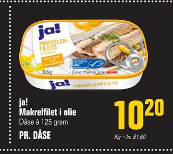 Otto Duborg Ja! makrelfilet i olie tilbud