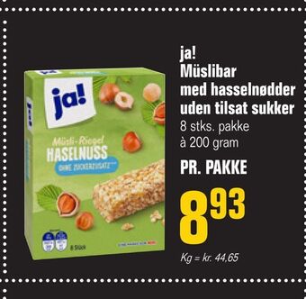 Poetzsch Padborg Ja! müslibar med hasselnødder uden tilsat sukker tilbud