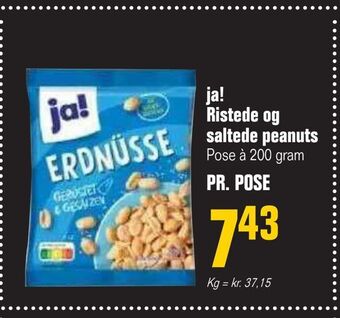 Poetzsch Padborg Ja! ristede og saltede peanuts tilbud