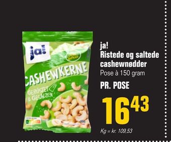 Poetzsch Padborg Ja! ristede og saltede cashewnødder tilbud