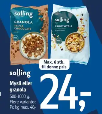 Føtex Salling øko granola tilbud