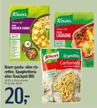Føtex Knorr pastaretter tilbud