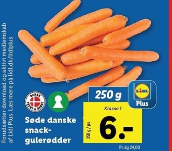 Lidl Søde danske snackgulerødder tilbud