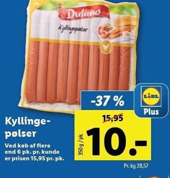 Lidl Kyllingepølser tilbud