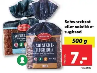 Lidl Schwarzbrot el. solsikke rugbrød tilbud