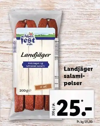 Lidl Landjäger salamipølser tilbud