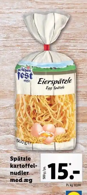 Lidl Spätzle kartoffelnudler med æg tilbud