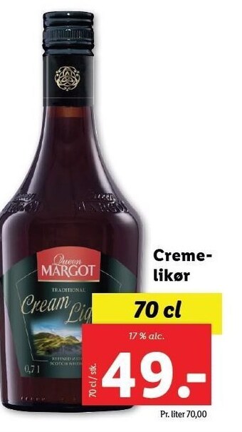 Lidl Cremelikør tilbud