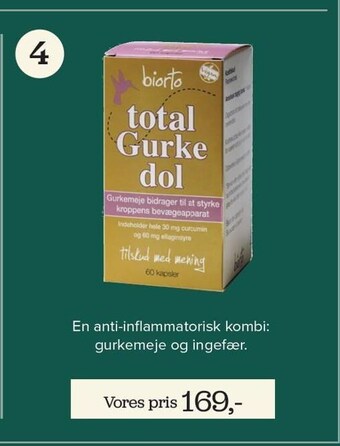 Helsemin Biorto total gurkedol 60 kap tilbud