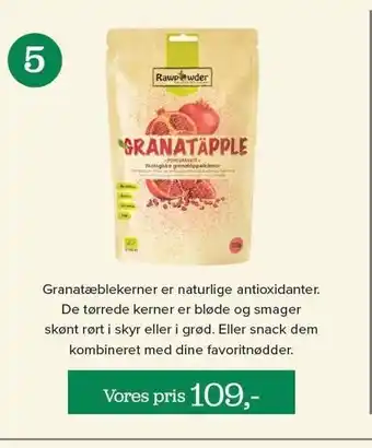Granatæblekerner tørret