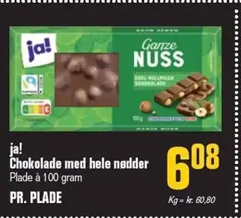 Otto Duborg Chokolade med hele nødder tilbud