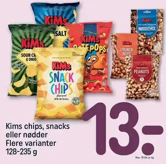 REMA 1000 Kims chips, snacks el. nødder tilbud