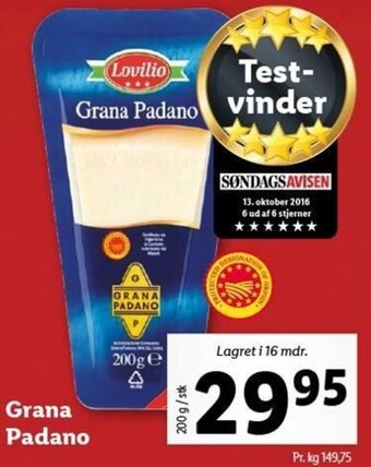 Lidl Grana Padano 200g tilbud