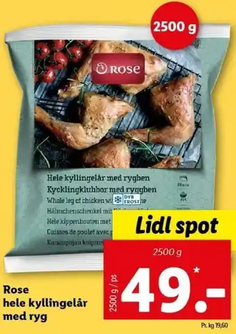Lidl Rose Hele Kyllingelår Med Ryg 2500g tilbud