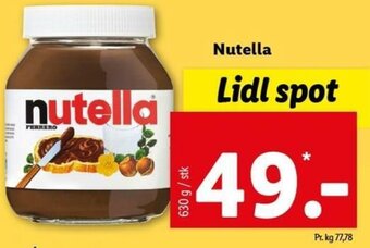 Lidl Nutella 630g tilbud