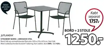 JYSK Jutlandia Strandby Bord + Jershave Stol tilbud
