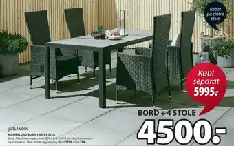 JYSK Jutlandia Mamrelund Bord + Skive Stol tilbud