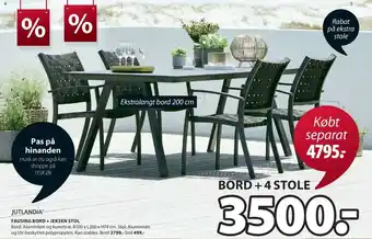 JYSK Jutlandia Fausing Bord + Jeksen Stol tilbud