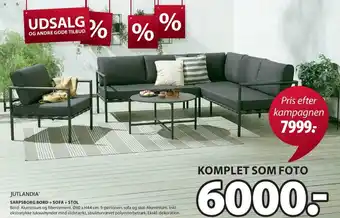 JYSK Jutlandia Sarpsborg Bord + Sofa + Stol tilbud