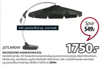 JYSK Jutlandia Haugensund HÆnge Parasol tilbud