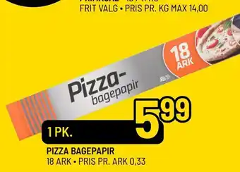 Priss Pizza bagepapir tilbud