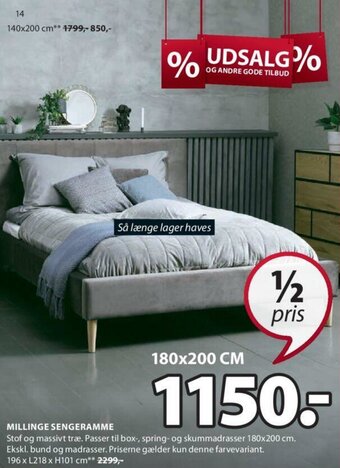 JYSK Millinge Sengeramme 180x200 cm tilbud
