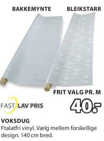 JYSK Voksdug 140cm tilbud