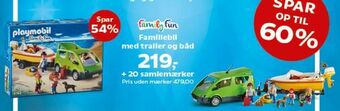 Famillebil med traller og båd