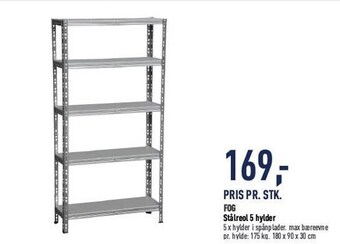 Johannes Fog Stålreol 5 hylder tilbud