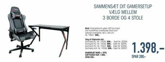 Daells Bolighus Gamersæt bord + stol sættilbud tilbud