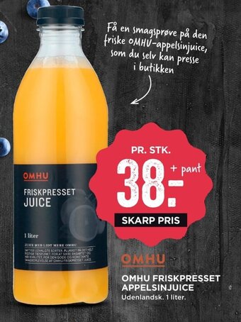 MENY Omhu Friskpresset Appelsinjuice tilbud