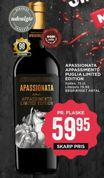 MENY Apassionata Appassimento Puglia Limited Edition tilbud