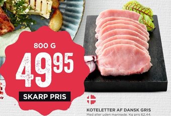 MENY Koteletter Af Dansk Gris tilbud