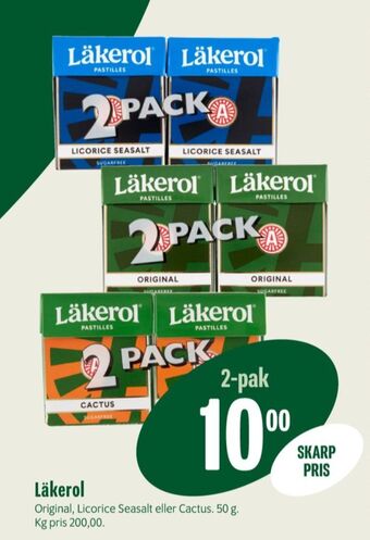 Min Købmand Läkerol pastiller cactus tilbud