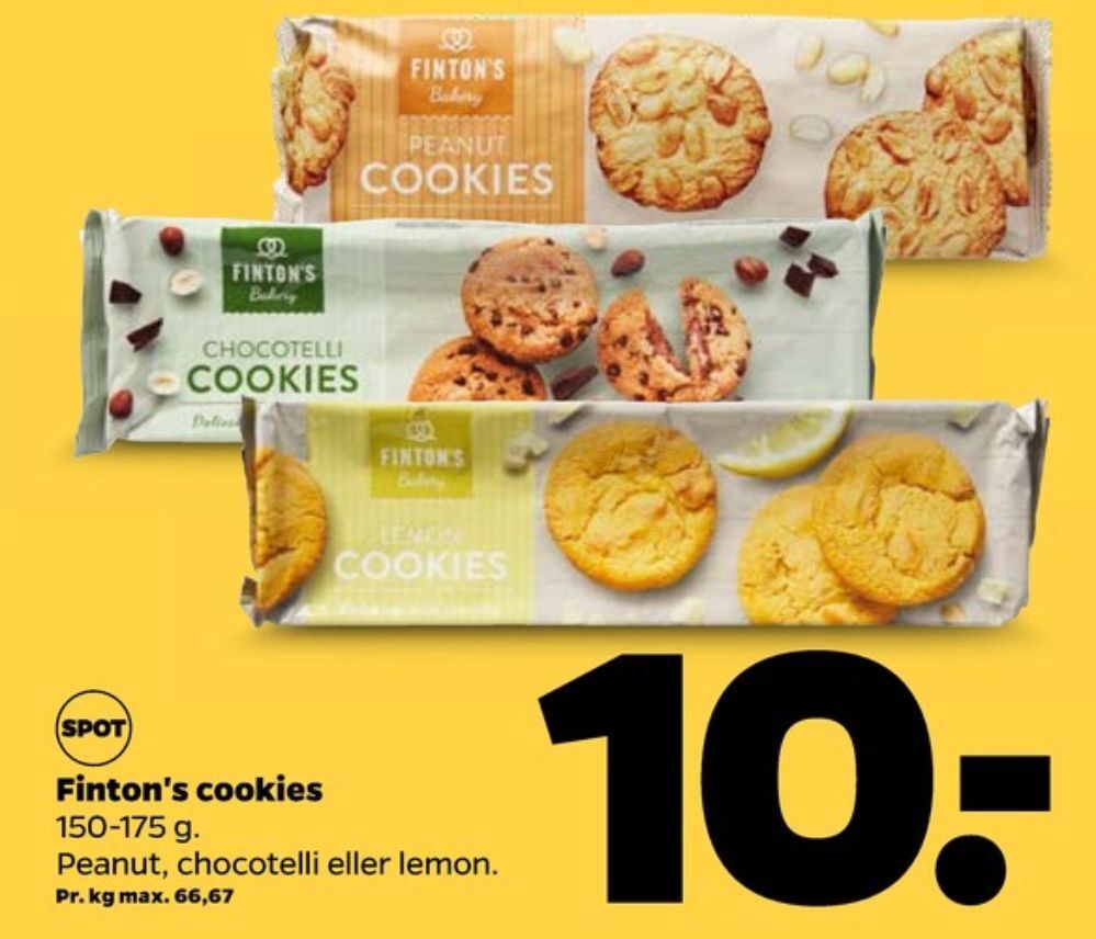 Fintons cookies tilbud hos Netto