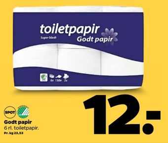 Netto Godt papir toiletpapir tilbud
