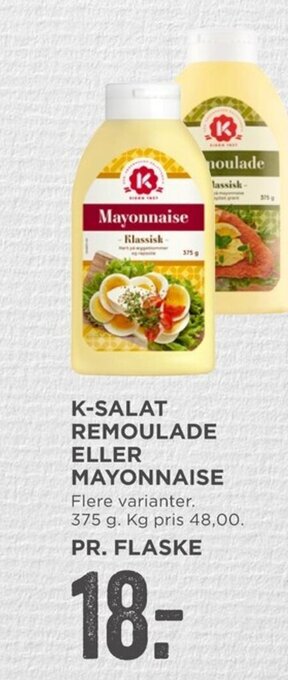 MENY K-Salat remoulade eller mayonnaise tilbud
