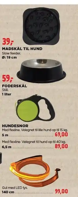 jem & fix Madskål til hund, foderskål, hundesnor tilbud