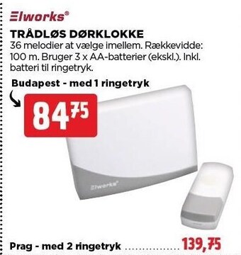 jem & fix Trådløs dørklokke tilbud