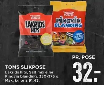 MENY Toms Slikpose tilbud